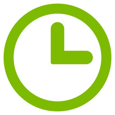 Clock flat eco green color icon
