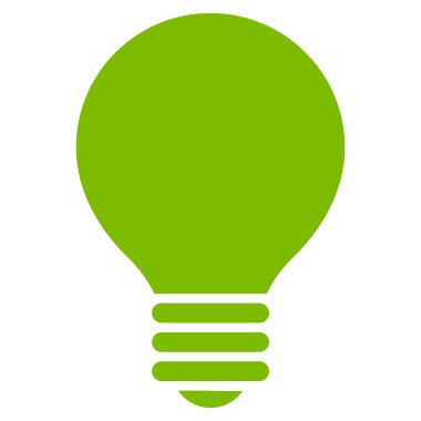 Electric Bulb flat eco green color icon