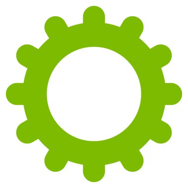 Gear flat eco green color icon