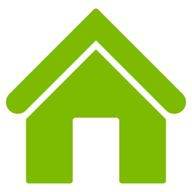 Home flat eco green color icon