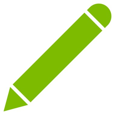 Pencil flat eco green color icon