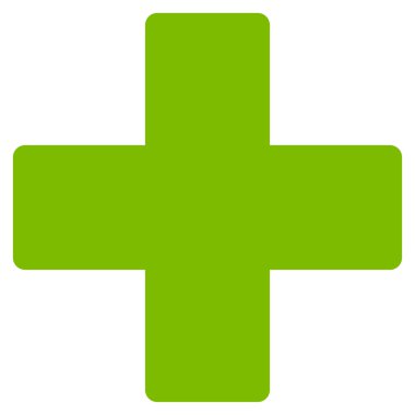 Plus flat eco green color icon