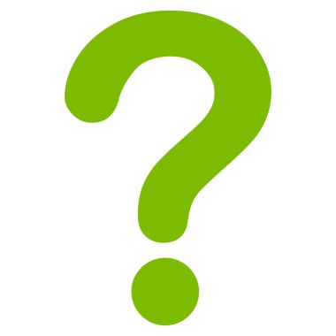 Question flat eco green color icon