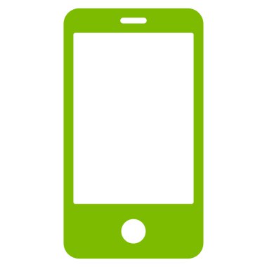Smartphone flat eco green color icon