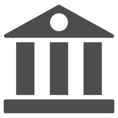 Bank flat gray color icon