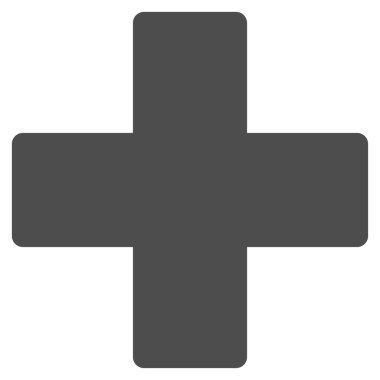 Plus flat gray color icon