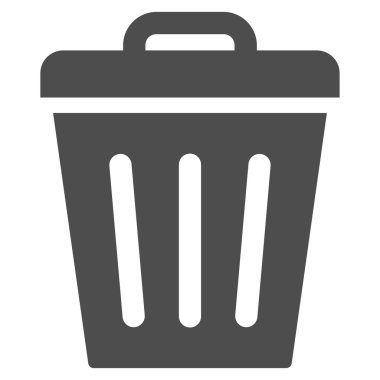 Trash Can flat gray color icon