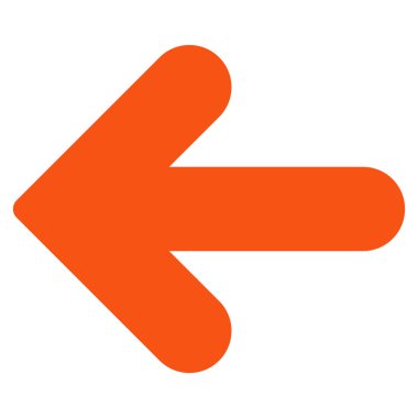Arrow Left flat orange color icon