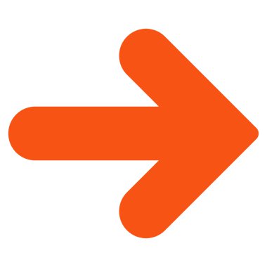 Arrow Right flat orange color icon