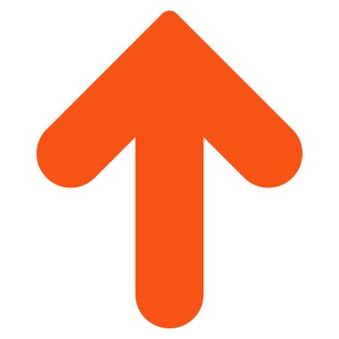 Arrow Up flat orange color icon