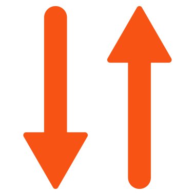 Arrows Exchange Vertical flat orange color icon