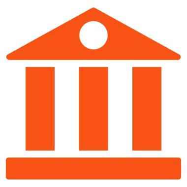 Bank flat orange color icon