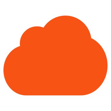 Cloud flat orange color icon