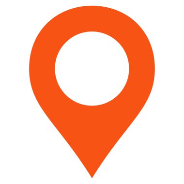 Map Marker flat orange color icon