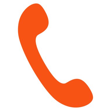 Phone flat orange color icon