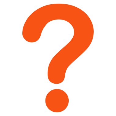 Question flat orange color icon