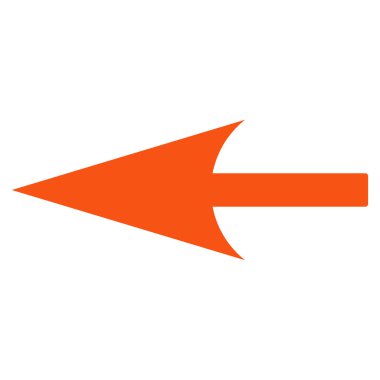 Sharp Left Arrow flat orange color icon