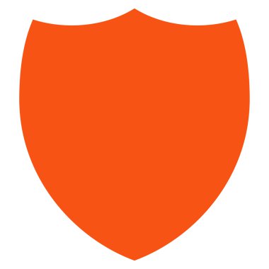 Shield flat orange color icon
