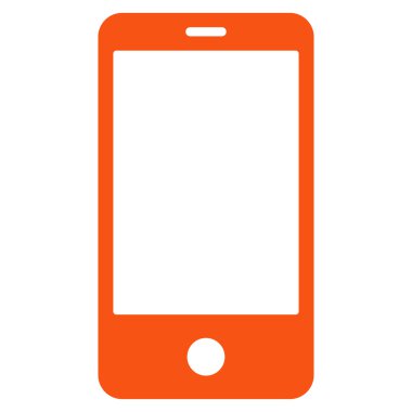Smartphone flat orange color icon