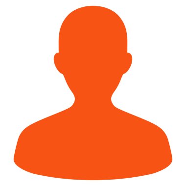 User flat orange color icon