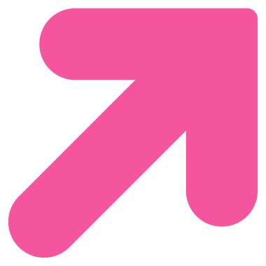Arrow Up Right flat pink color icon