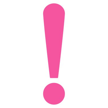 Exclamation Sign flat pink color icon