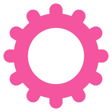 Gear flat pink color icon