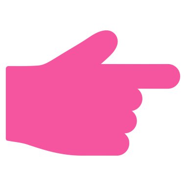 Index Finger flat pink color icon