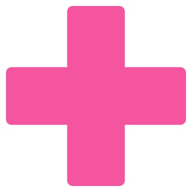 Plus flat pink color icon