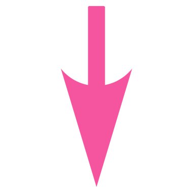 Sharp Down Arrow flat pink color icon