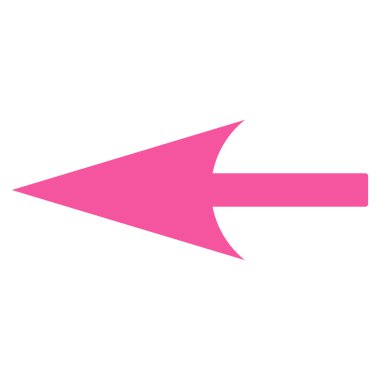 Sharp Left Arrow flat pink color icon