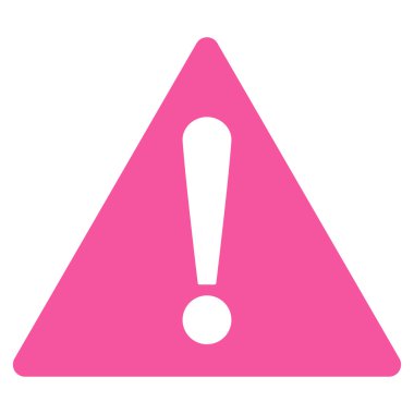 Warning flat pink color icon
