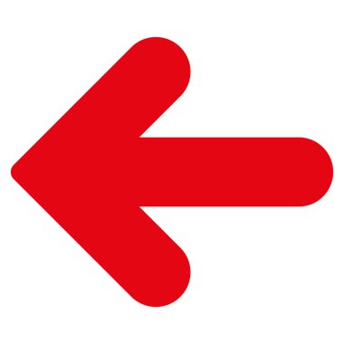 Arrow Left flat red color icon