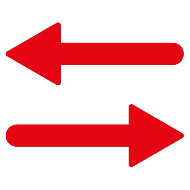 Arrows Exchange Horizontal flat red color icon