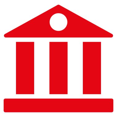 Bank flat red color icon