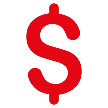 Dollar flat red color icon