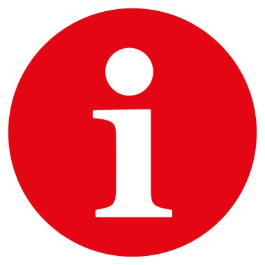 Information flat red color icon