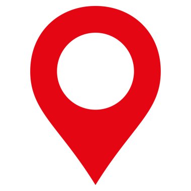harita işaretleyici düz kırmızı renk simgesi