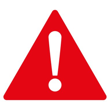 Warning flat red color icon