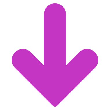 Arrow Down flat violet color icon