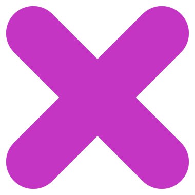Cancel flat violet color icon