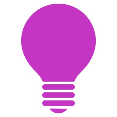 Electric Bulb flat violet color icon