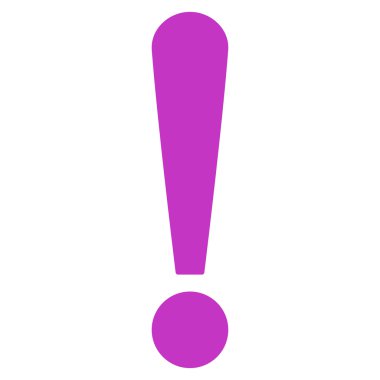 Exclamation Sign flat violet color icon