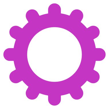 Gear flat violet color icon