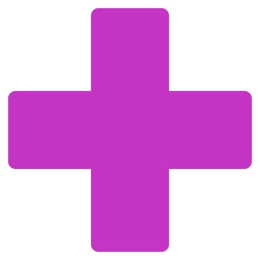 Plus flat violet color icon