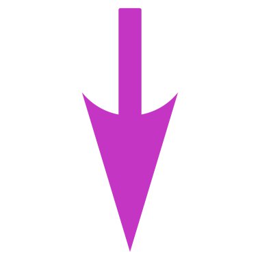 Sharp Down Arrow flat violet color icon