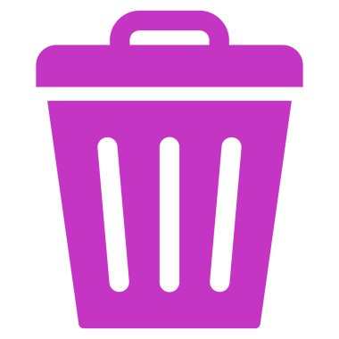 Trash Can flat violet color icon