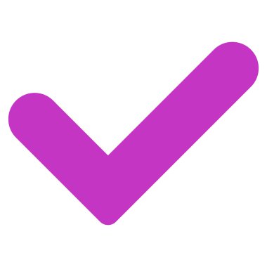 Yes flat violet color icon