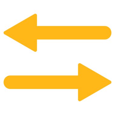 Arrows Exchange Horizontal flat yellow color icon