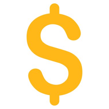 Doları düz sarı renk simgesi